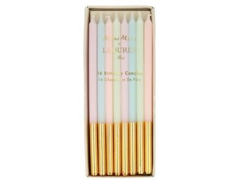 Ladurée Paris taartkaarsjes pastel-goud (16st) Meri Meri