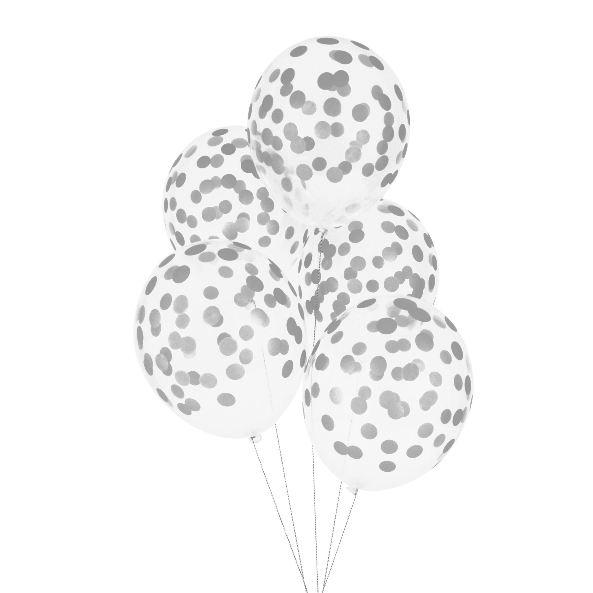 Ballonnen gestippeld zilver (5st) My Little Day