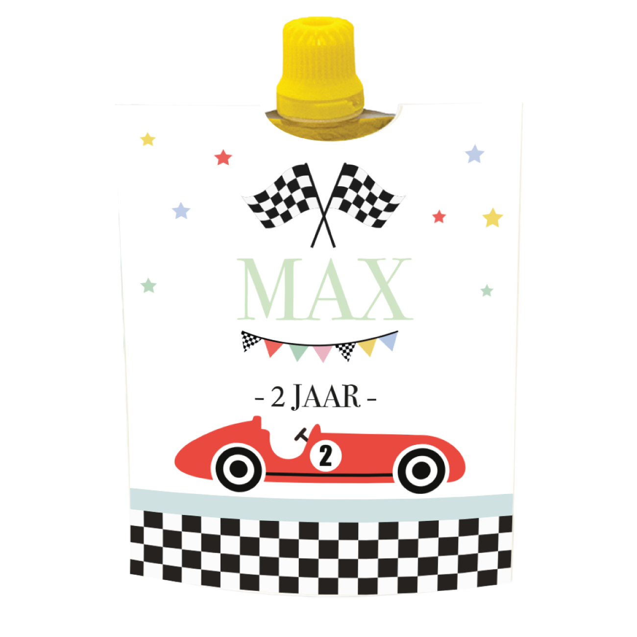 Traktatie Knijpfruit wikkel Race Car (3st)