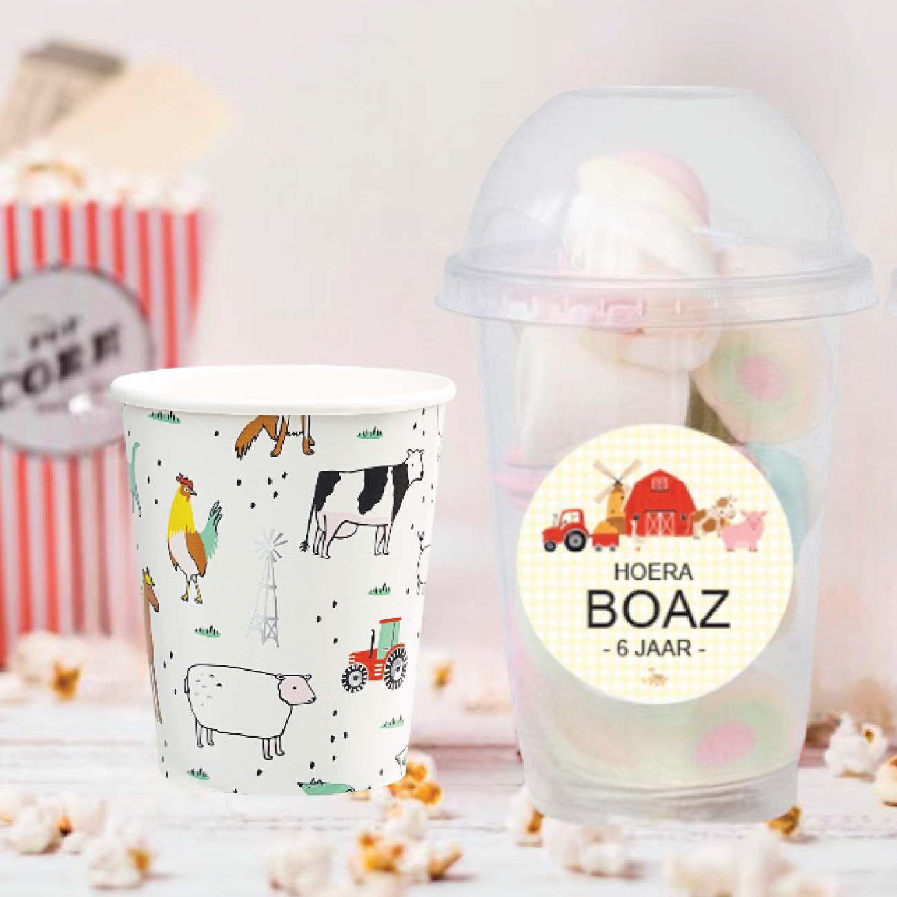 Schooltraktatie bekers Boerderij (5st)