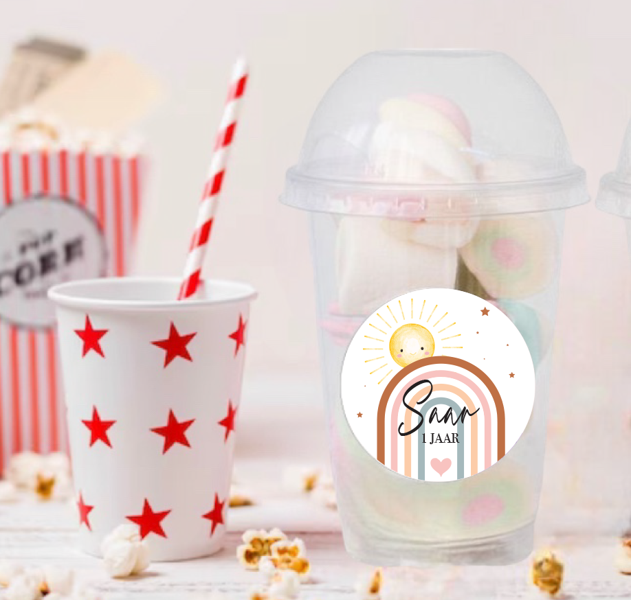 Schooltraktatie bekers regenboog boho (5st)