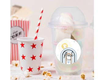 Schooltraktatie bekers regenboog blauw (5st)