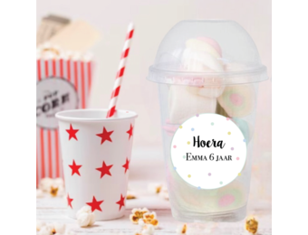 Schooltraktatie bekers groot pastel dots(5st)