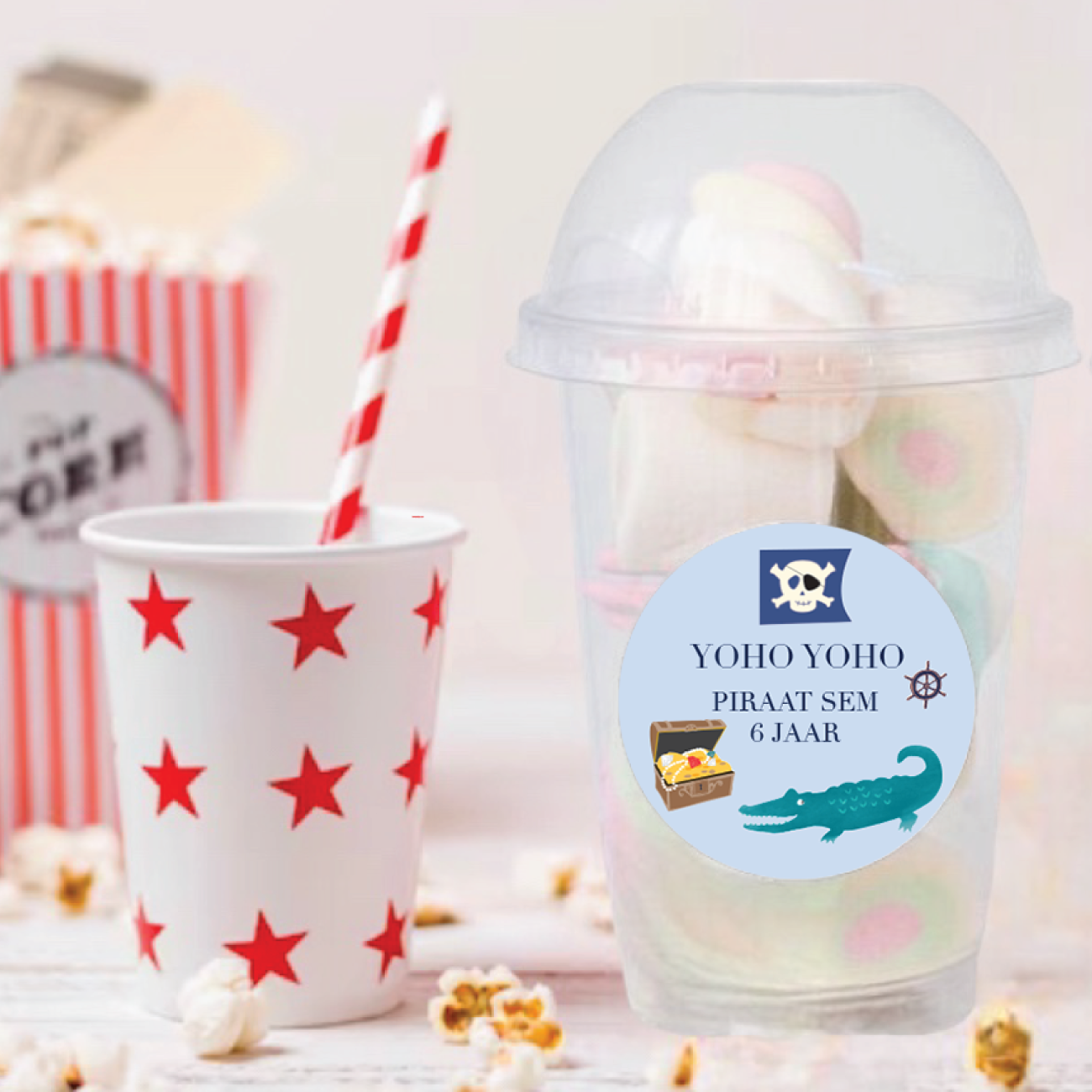 Schooltraktatie bekers groot Piraten (5st)