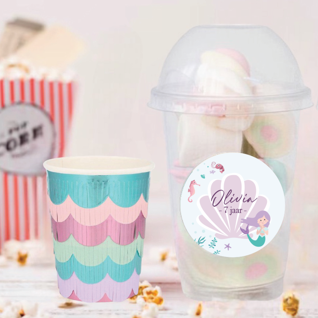 Schooltraktatie bekers zeemeermin (5st)