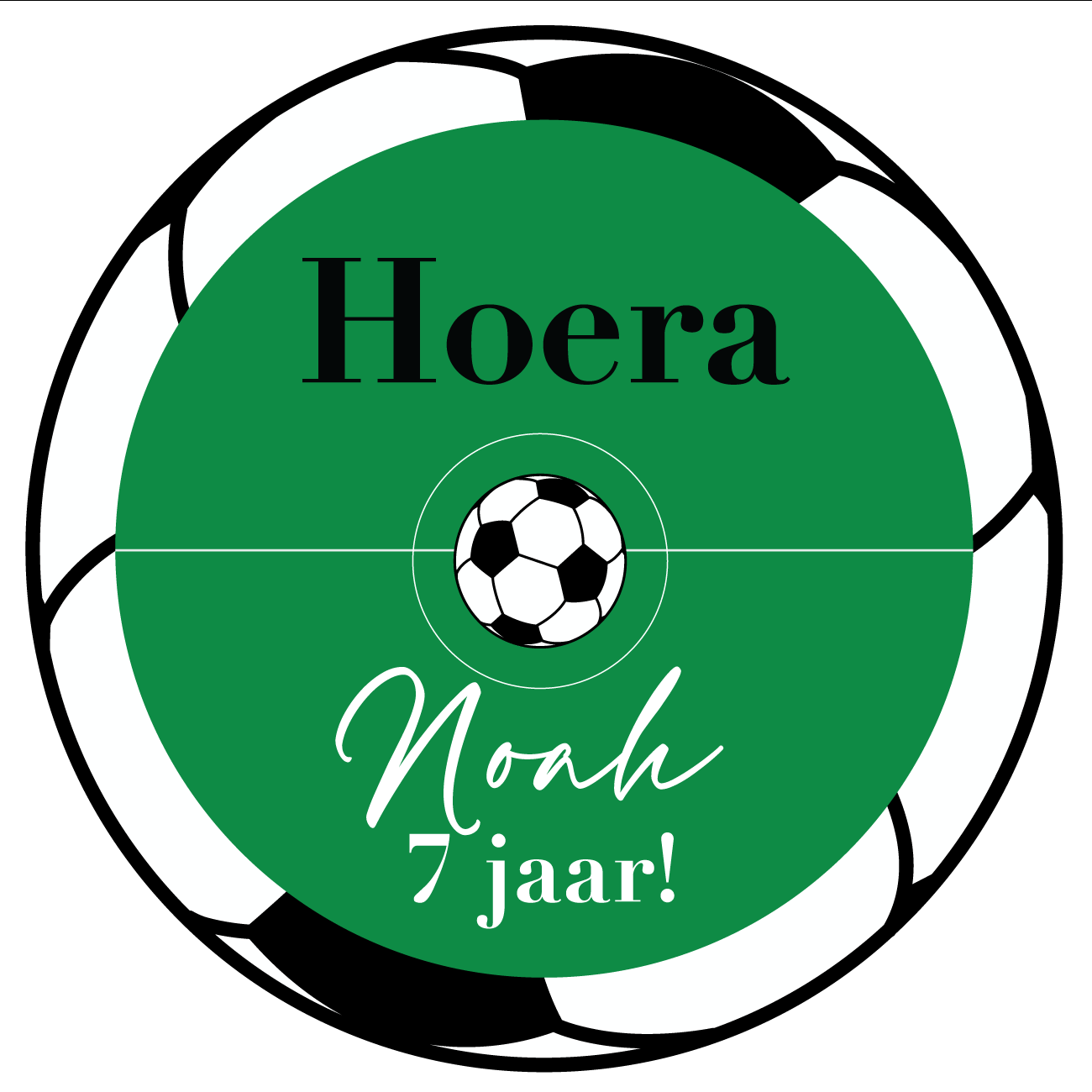 Etiket rond Voetbal (5st)