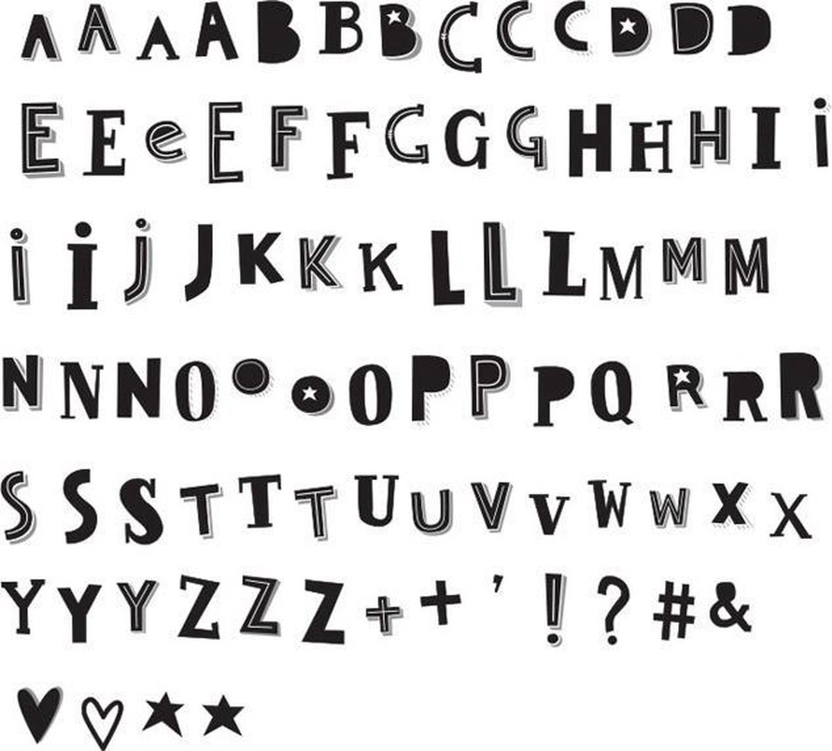 Lightbox Letter & Symbolenset Funcky Black