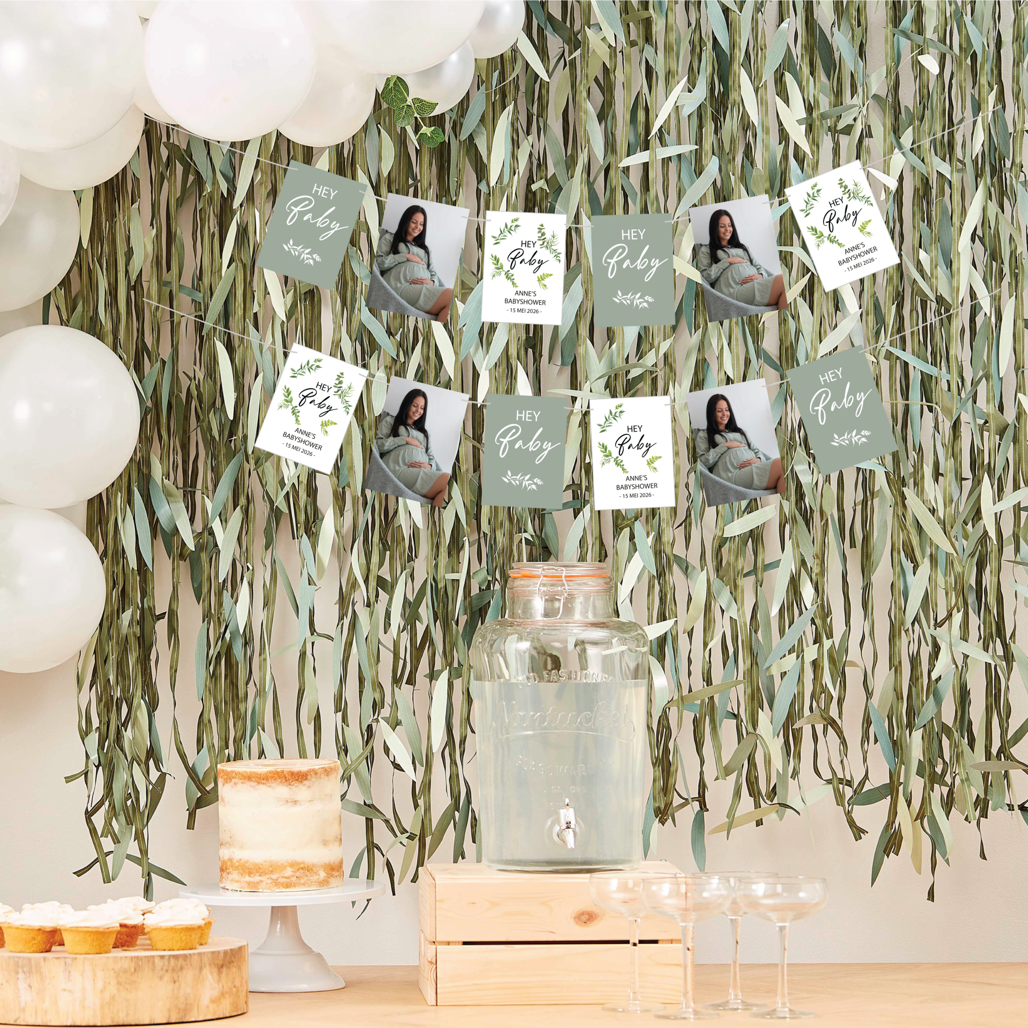 Slinger gepersonaliseerd babyshower botancial (18st)