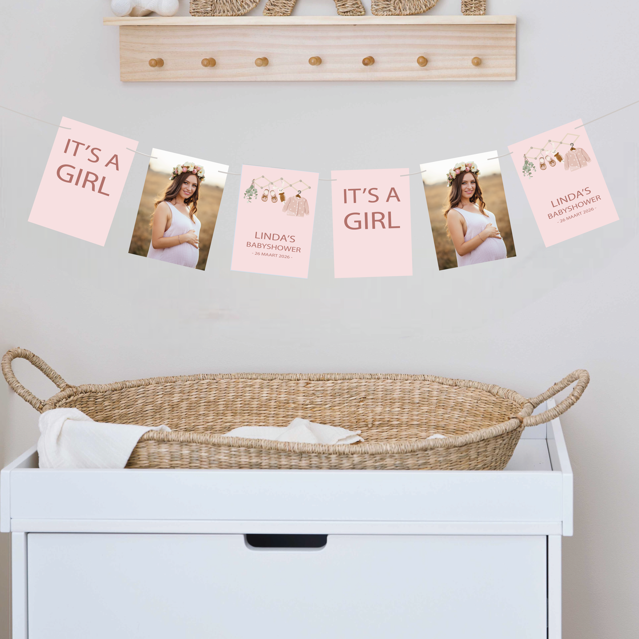 Slinger gepersonaliseerd babyshower It's a Girl (18st)
