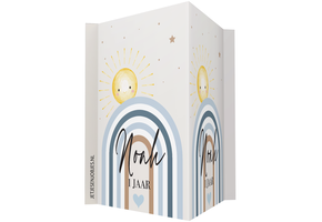 Raambord XL verjaardag regenboog blauw