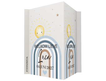 Geboortebord XL regenboog blauw