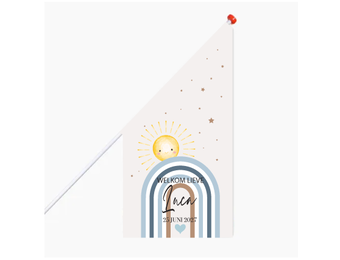 Geboortevlag regenboog blauw