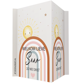 Geboortebord XL regenboog boho