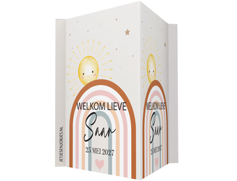 Geboortebord XL regenboog boho