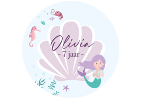 Etiket Rond Zeemeermin (5st)