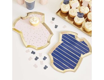 Bordjes rompers Gender Reveal (8st) Ginger Ray