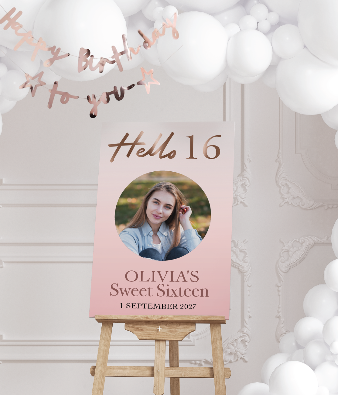 Welkomstbord verjaardag Hello 16