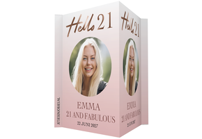 Raambord XL verjaardag Hello 21