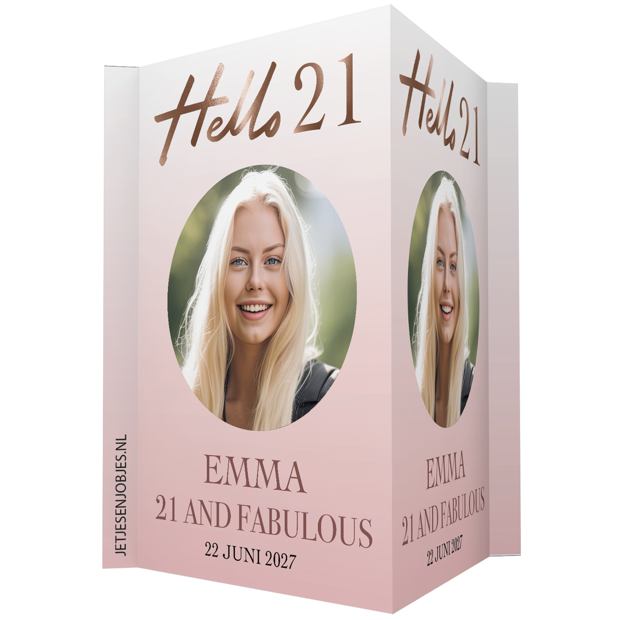 Raambord XL verjaardag Hello 21