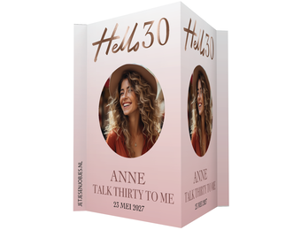 Raambord XL verjaardag Hello 30