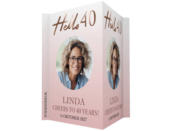 Raambord XL verjaardag Hello 40