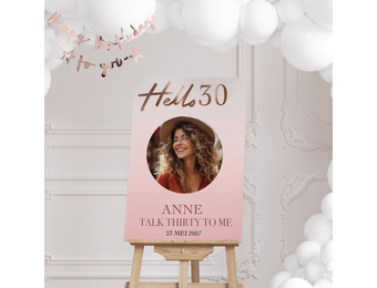 Welkomstbord verjaardag Hello 30