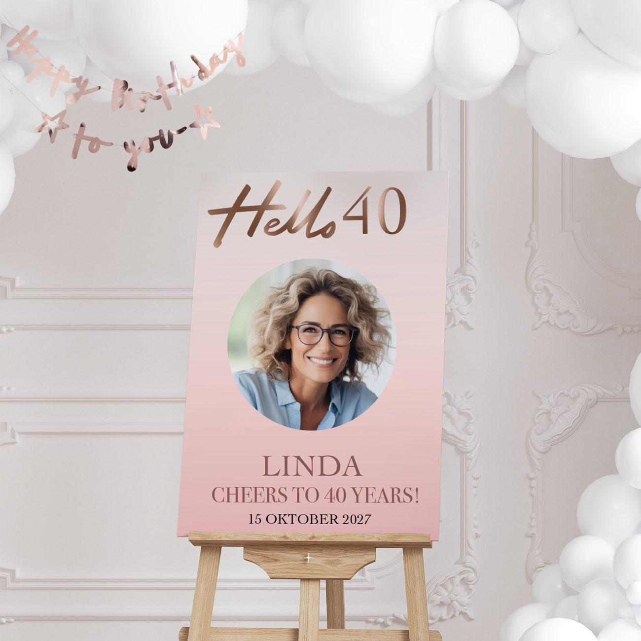 Welkomstbord verjaardag Hello 40