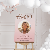 Welkomstbord verjaardag Hello 50
