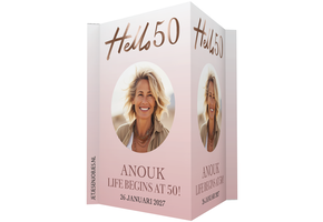 Raambord 50 jaar Sarah – Hello 50 – gepersonaliseerd met naam XL