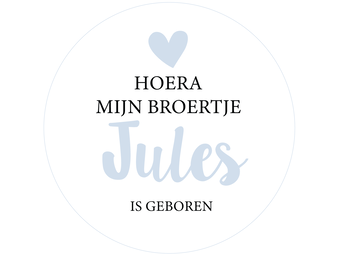 Etiket baby wit met hart (5st)