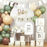 Welkomstbord met stickers Sage Babyshower Hootyballoo