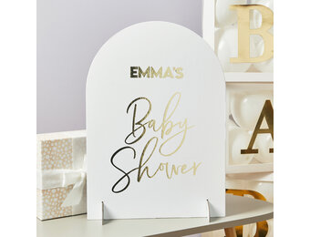 Welkomstbord met stickers Sage Babyshower Hootyballoo