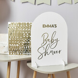 Welkomstbord met stickers Sage Babyshower Hootyballoo