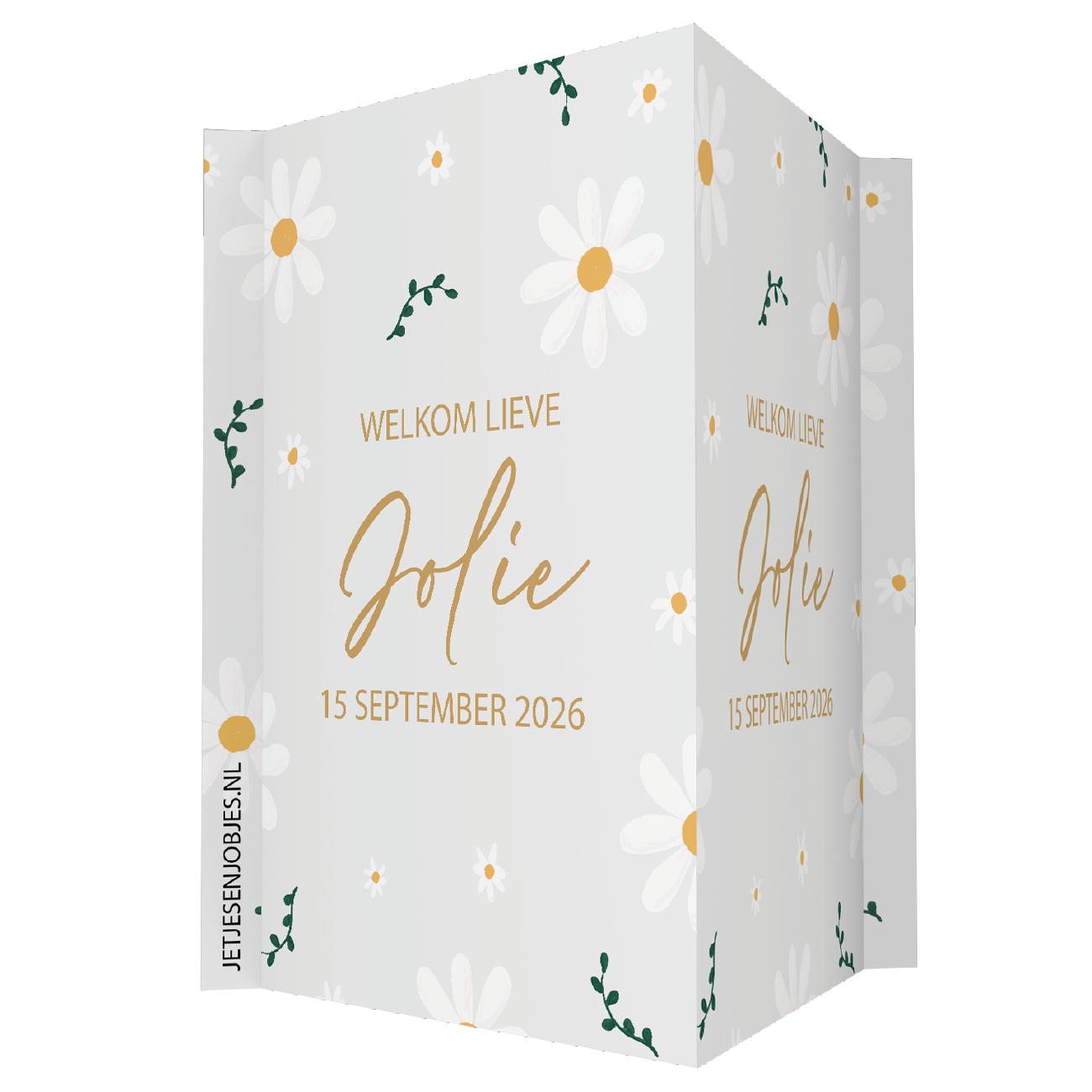 Geboortebord XL madeliefjes