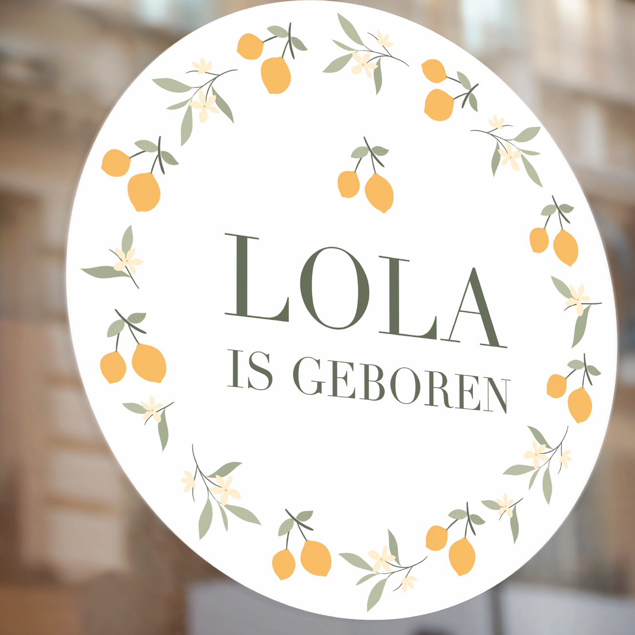 Geboorte raamsticker mimosa