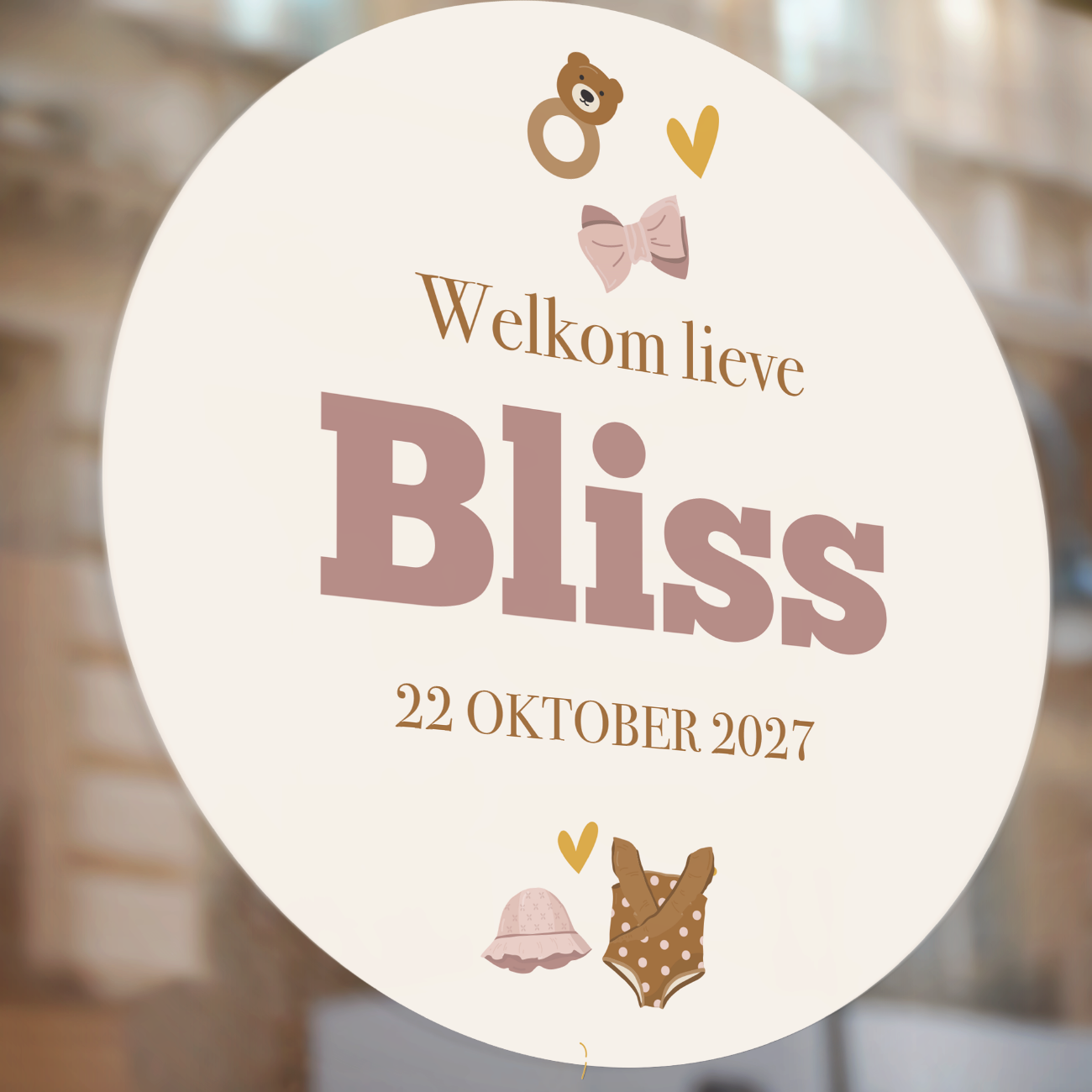 Geboorte raamsticker hoera een meisje