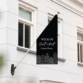 Sinterklaas kioskvlag zwart met grachtenpand