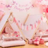 Letterslinger roze glitter Pamper Party Ginger Ray
