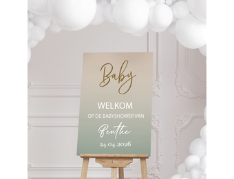 Welkomstbord Sage babyshower