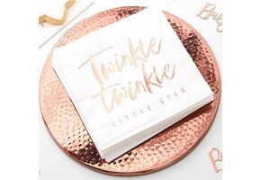 Servetten twinkle twinkle roségoud (16st) Ginger Ray