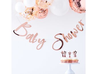 Babyshower slinger roségoud Twinkle Twinkle Ginger Ray