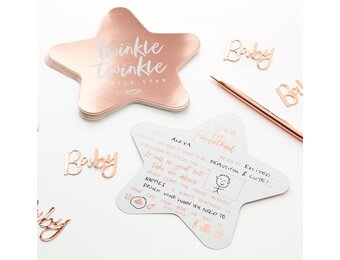 Babyshower invulkaarten Twinkle Twinkle (10st) Ginger Ray