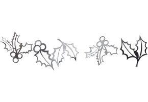 Slinger kerstblaadjes zilver Silver Glitter (2M) Ginger Ray