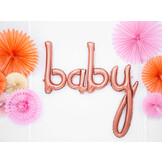 Folieballon script baby roségoud (73 cm)