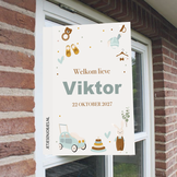 Geboortebord XL hoera een jongen