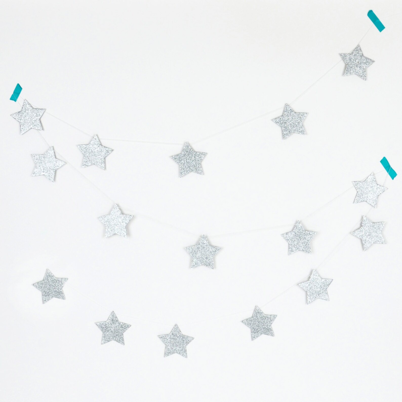 Glitter sterren slinger zilver (3M) My Little Day