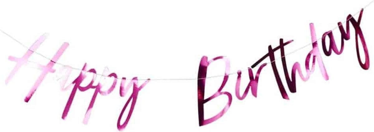 Happy Birthday slinger fuchsia (1.5M) Ginger Ray