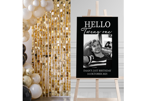 Welkomstbord verjaardag Hello Twenty One
