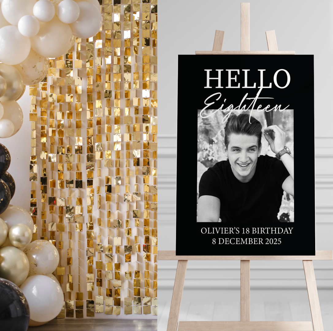 Welkomstbord verjaardag Hello Eighteen