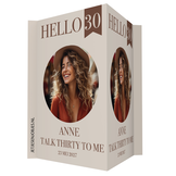 Raambord XL verjaardag Hello 30 crème